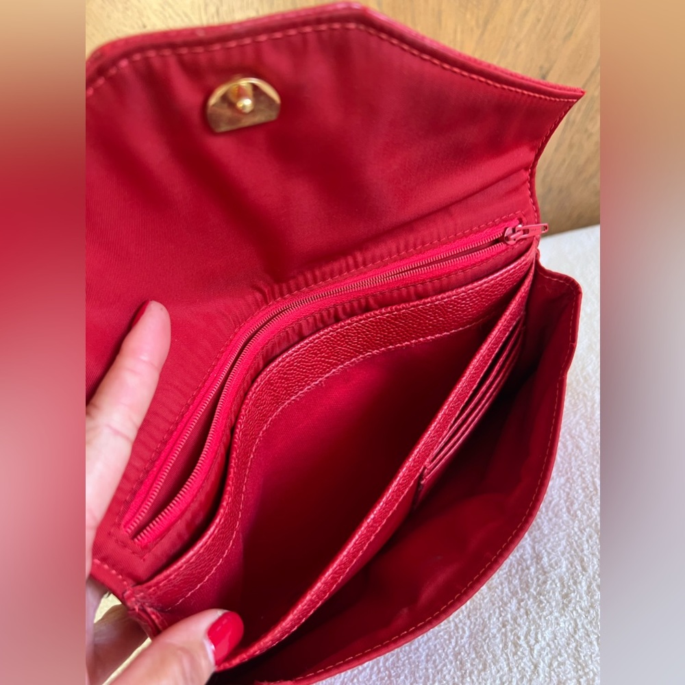 Bally Red Envelope Style Clutch Wallet - image 5